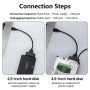 Bpzmm Câble Adaptateur SATA vers USB 3.0 avec Alimentation 12V 2A, Adaptateur SATA USB pour Disques Durs SSD/HDD 2,5" & 3,5", Co