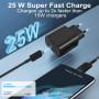 Chargeur USB C Rapide 25W X 2 +2MX2 USBC Cable, USB C Secteur Adaptateur Charge Secteur pour Samsung S25/S24/S23/ S22 /S21 /S21 