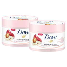 Dove Exfoliant pour le corps avec graines de grenade et parfum beurre de karité, 225 ml (lot de 2)