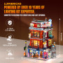 Lumibricks Straßenfusion Boxclub Blocs de construction avec lumière, City Modular Building, 3036 pièces, avec salle de sport et 