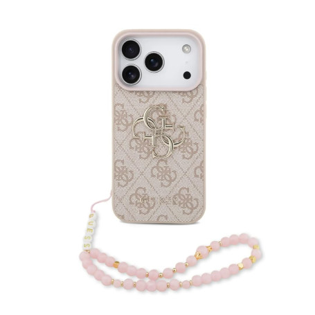 CG MOBILE Guess 4G Strap 4G Classic Logo Coque pour iPhone 17 Pro Max (rose)