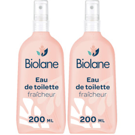 BIOLANE- Eau de toilette bebe Fraicheur -Parfume bébé après la toilette - Unisexe -200ml- Fabriquée en France (Lot de 2)