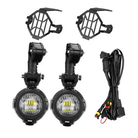 NEWFUN Feux Additionnels Moto,Feu De Brouillard Pour Moto,Lampe De Conversion Led Externe,Spot à Led,Ip67, 40w,Rotation Sur 360 