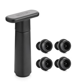 WOTOR Pompe à vide vin avec 4 bouchons, bouchon bouteille vin, réutilisable pour garder le vin frais, accessoires vin