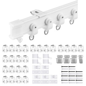 Rail de rideau de plafond flexible | Rail de rideau incurvé de 3 m avec rouleaux silencieux | Support pliable pour baie de douch