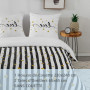 AYSW Sets de Housses de Couettes 220 x 240 cm + Lot 2 Taies d'Oreillers 65 x 65 cm Parure de lit Imprimé Rayure Multicolore 2 Pe