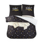 AYSW Sets de Housses de Couettes 220 x 240 cm + Lot 2 Taies d'Oreillers 65 x 65 cm Parure de lit Imprimé Etoile Multicolore 2 Pe