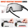 X-TIGER Lunettes de Cyclisme Lunettes de VTT Homme, Lunettes de Vélo avec 5 Lentilles Interchangeables Protection UV400, Monture