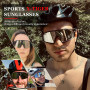 X-TIGER Lunettes de Cyclisme Lunettes de VTT Homme, Lunettes de Vélo avec 5 Lentilles Interchangeables Protection UV400, Monture