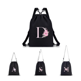 A-Z BAG Sac à Dos Personnalisable avec Initiale Florale 4 en 1 (Sac à Dos/Sac à bandoulière/Sac à Main) imperméable pour Fitness