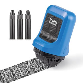 Trodat Tampon de protection (bleu) contre le vol d'identité (comprend 3 recharges)