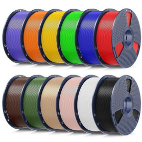 SUNLU Filament PLA+2.0 de 1kg x 12, plus solide et robuste, filament PLA PLUS de mise à niveau à haute vitesse, 1kg par bobine,