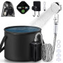 YOOHBERRYS Douche Camping avec Filtrante, 6000mAh Pompe de Douche Électrique Rechargeable avec 4 Cartouche Filtrante, Affichage