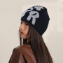 MUNSKT Bonnet Y2K MEA Culpa Bonnet Tricoté Graphique Chaud d'hiver Unisexe Adulte Noir