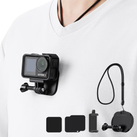 K&F CONCEPT Support Collier Aimanté POV Vlog Vidéo Compatible avec Gopro DJI Action DJI Osmo 360 et Vis en T et Clip Pince Télép