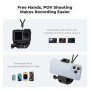 K&F CONCEPT Support Collier Aimanté POV Vlog Vidéo Compatible avec Gopro DJI Action DJI Osmo 360 et Vis en T et Clip Pince Télép