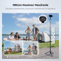 K&F CONCEPT 180cm Trépied Selfie Stick iPhone Compatible avec DJI OSMO Pocket 3/4, Clip 3 en 1 Trépied Téléphone Magnétique & Vi