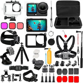 Accessoires pour DJI Osmo Action 6, boîtier étanche, poignée flottante, film de protection, perche à selfie, sangle de tête, acc