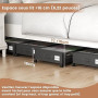 PHINOX Lot de 2 tiroirs de rangement sous lit avec roulettes, conteneurs de rangement sous lit avec couvercle transparent, tiroi