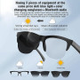 Ayaminolk Lunettes de Soleil Audio Intelligentes,Verres Photochromiques avec Protection Contre la Lumière Bleue et les UV,Convie