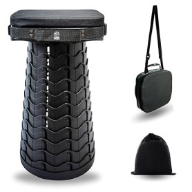 Cleverstool Tabouret Pliable Télescopique Confort avec Coussin – Ultra Résistant 220 kg, Siège Portable Réglable pour Camping, P