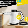 Fippesax 1200W Nettoyeur à vapeur portatif,Chauffage instantané 15S,Nettoyeur à vapeur multipurpose pressurisé 400ml avec 9pcs A