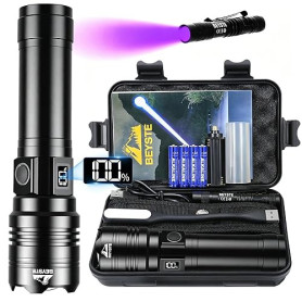 BEYSTE Lampe Torche LED Ultra Puissante, 1000000 Lumens Lampe De Poche, Lampe Torches Rechargeable USB, Lampe De Poche LED Ultra