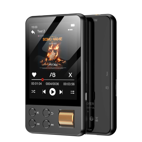 AGXOV Lecteur MP3 avec Bluetooth 5.4, Lecteur Musique Enfant Hi-FI avec Écran Tactile 2.4", 128GB Baladeur MP3 Sport Compatible 