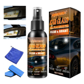 Meoeot Nettoyant Vitre Voiture, 100ML Extra Fort Automobile Nettoyant Film D'Huile Spray, Film Oleophobe Vitre Voiture Retrovise