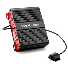 VEVOR Ampli Voiture Monobloc, Amplificateur Audio Auto 1 Canal, Classe D, 2000 W RMS Max, Stable sous 1/2/4 ohms, avec Télécomma