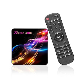 Android 14.0 TV Box,Boitier Android TV 4GB RAM 128GB ROM RK3528 Quad-Core 64bit Cortex-A53 Support 2.4/5.0GHz WiFi6 BT5.0 4K 10/