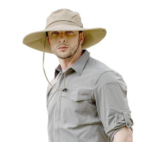 ZLYC Chapeau Boonie à Large Bord imperméable pour Homme - Chapeau de Soleil d'extérieur - Protection Solaire