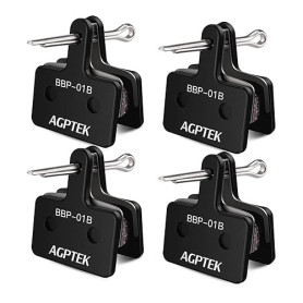 AGPTEK 4 Paires Plaquettes de Frein Vélo à Disque, Bicyclette Patins de Frein Semi-Métalliques pour Shimano TRP Tektro Deore M57
