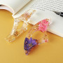 TIESOME Lot de 2 marque-pages en résine avec fleurs séchées transparentes pour les enseignants, les lecteurs, les amateurs de li