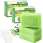 Lot de 3 savons à l’huile d’arbre à thé – Savon purifiant visage et corps pour peaux à imperfections, nettoyage en profondeur, c