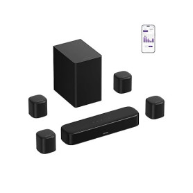 ULTIMEA 7.1ch Barre de Son TV Surround avec Caisson de Basses, Barre de Son avec 4 Haut-parleurs Surround, Max 330W, Système Aud