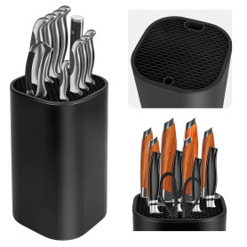 Blocs Couteaux Vides de Cuisine, Porte Couteaux sans Couteaux, Universel Porte-Couteaux Noir, Support Couteau de Cuisine, Rangem