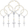 30 Pièces Chapelet de Baptême Chapelet en Acrylique Chapelets de Baptême de Doigt de Perles Fausses Perles pour Faveurs Baptême 