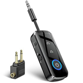 SONRU Emetteur Bluetooth Récepteur 5.3, 2 en 1 Adaptateur Bluetooth Avion Transmetteur 3,5 mm AUX Jack, Prend en Charge 2 for Ai