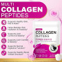 Poudre de collagène, poudre de collagène, 5 types de peptides de collagène, très efficace, 454 g, peptide de type 1 et 3, avec v