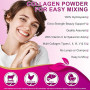 Poudre de collagène, poudre de collagène, 5 types de peptides de collagène, très efficace, 454 g, peptide de type 1 et 3, avec v