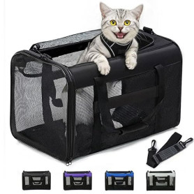 Conlun Sac Transport Chat, Sac Voyage Chat avec Maille sur 4 Côtés, Approuvé par Les Compagnies Aériennes Sac de Transport pour