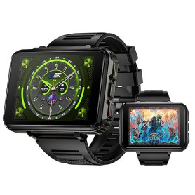 LOKMAT Montre intelligente 4G 6 Go + 128 Go Android Appel téléphonique Téléphone Téléphone Grand écran 2,4" Montre de sport 1500