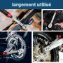 VANPO Clé Dynamométrique 3/8'', 5-60NM Cle Dynamométrique Set avec Adaptateur 3/8"-1/4", Barre d'extension 125 mm pour Vélo et M