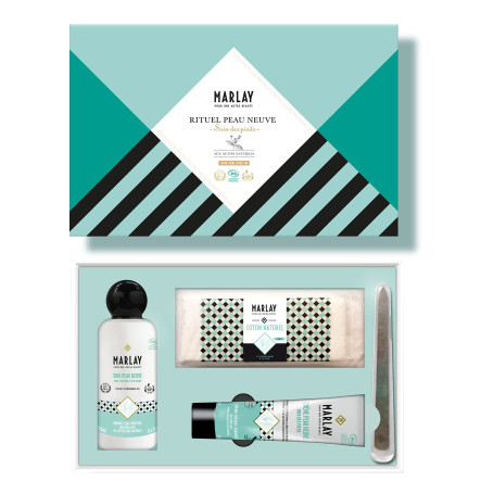 Marlay Cosmetics - Coffret Rituel Peau Neuve - Lotion 250 ml & Crème Pieds Hydratante-Anti-transpirante-Anti-échauffements - Ché