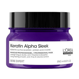 L'OREAL PROFESSIONNEL - Masque Cheveux Disciplinant Keratin Alpha Sleek - -84% de Frisottis - Nourrit en Profondeur & Renforce l