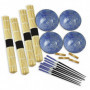 Set de sushi DKD Home Decor Noir Bleu Bambou Grès Oriental (16 Pièces) 138,99 €