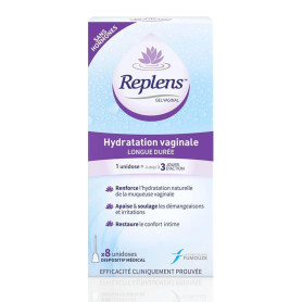 REPLENS - Gel Hydratant Vaginal pour Sécheresse Intime, Sans Parfum ni Hormones, Lot de 8 Unidoses