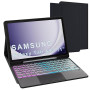 pour Samsung Galaxy Tab A9+ 11 pouces Étui avec clavier détachable - français AZERTY, Clavier rétroéclairé 3 zones 7 couleurs DI