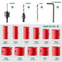HYCHIKA Scie Cloche Bi-métal, 17 PCS Coffret de Scie Trépan avec 11PCS Lames de Scie 19-68 mm, Profondeur de Coupe: 40 mm, Parfa